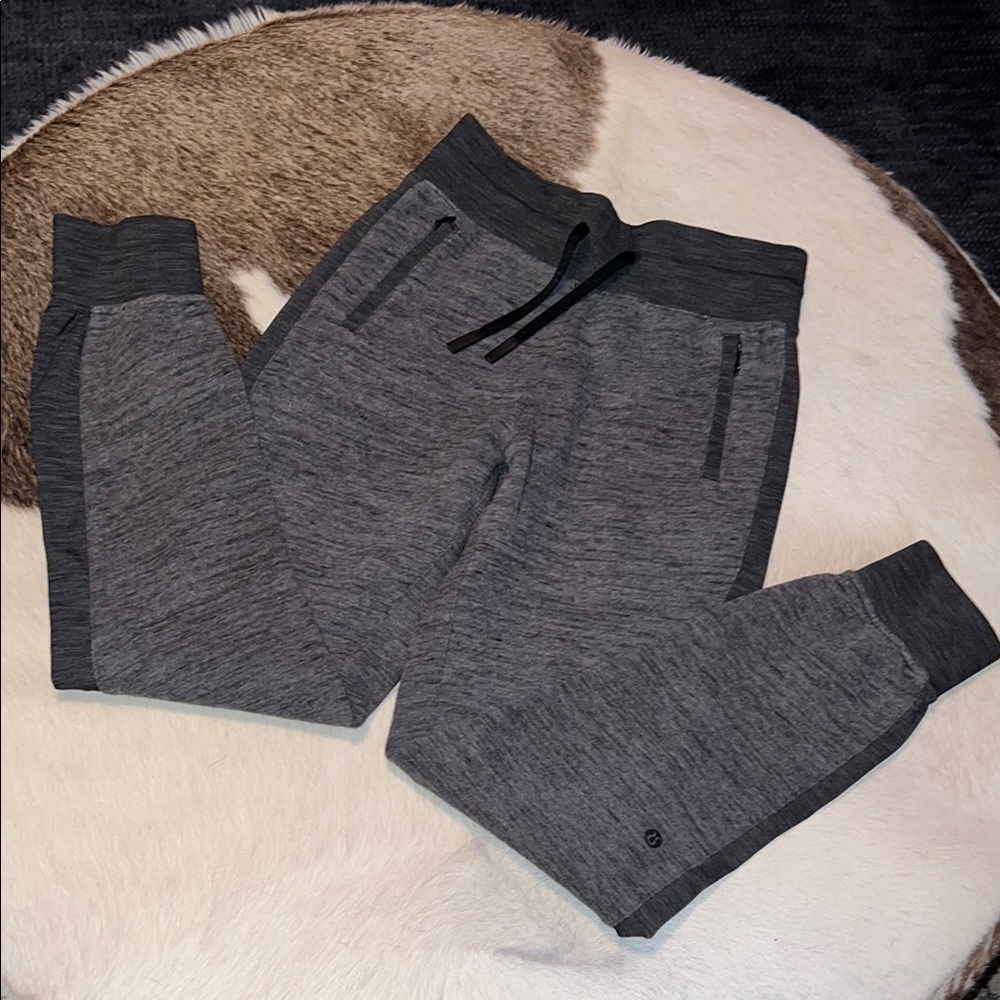 Lululemon Black and Gray Joggers with Tapered Leg. Never worn. Size 4